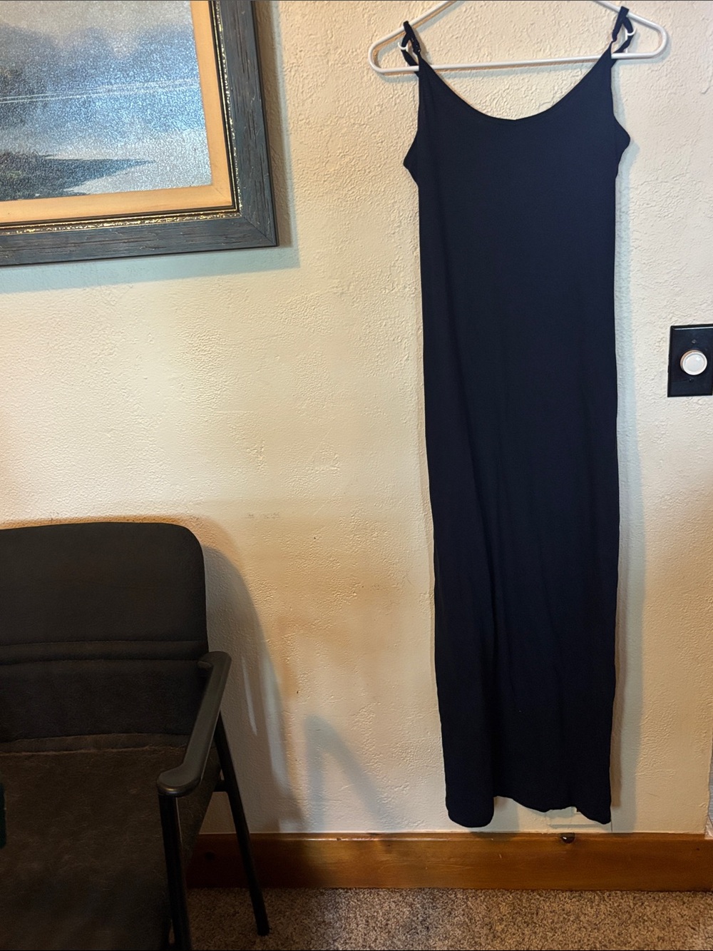 Forever 21 Black Maxi Slip Dress with Tie Straps adjustable